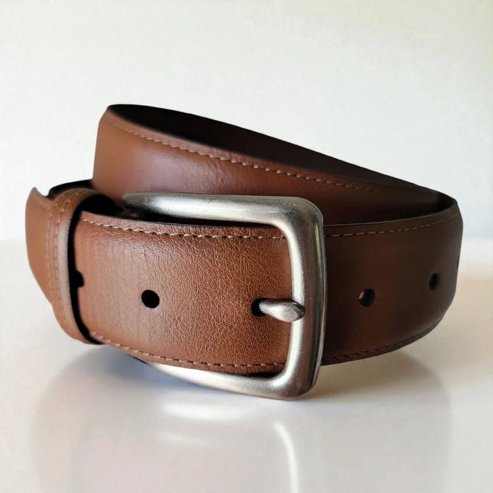 Columbia Brown Faux Leather Belt Sz 36 Excellent Condition Cowboy Western Preppy